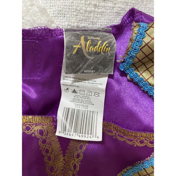 DISNEY PRINCESS JASMIN ALADDIN COSTUME PURPLE SIZE SMALL 4-6X - Read!! - Picture 6 of 6